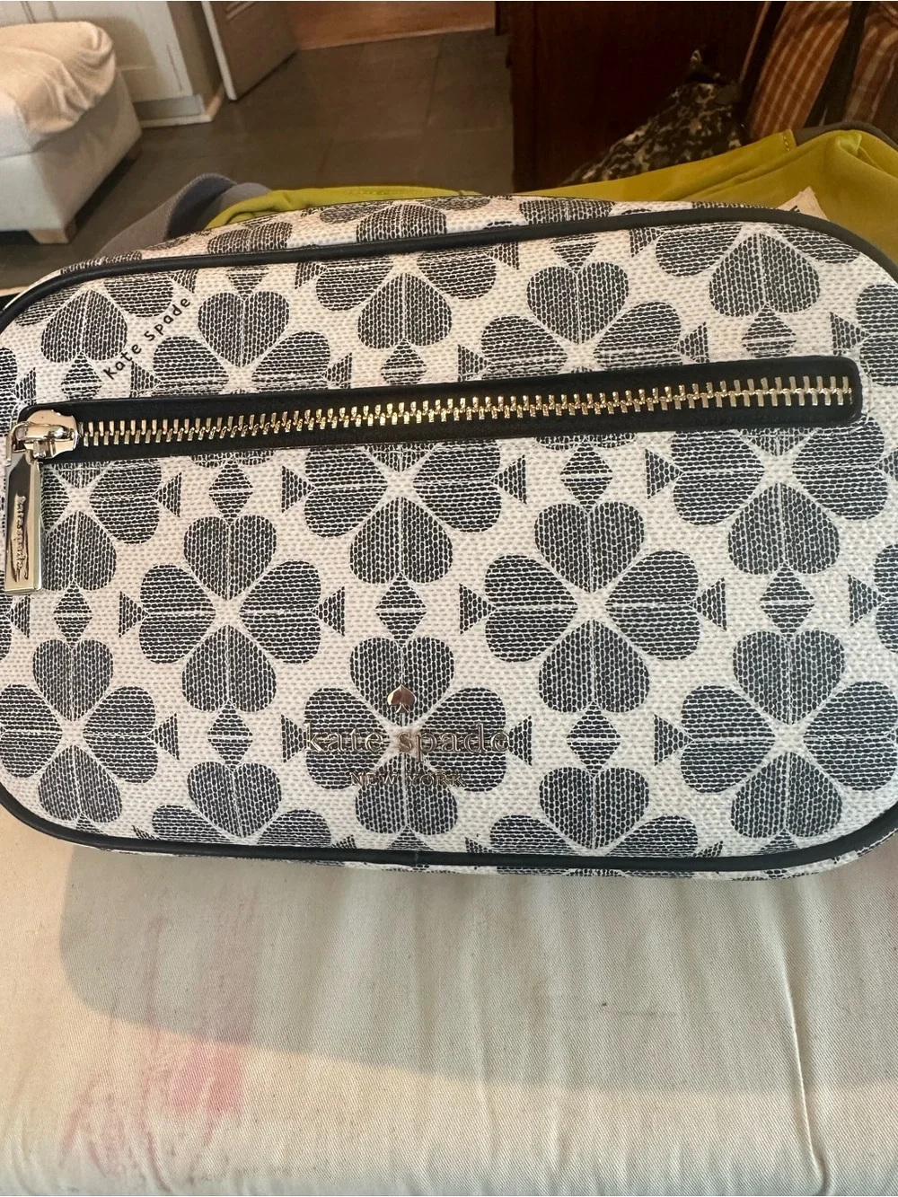 kate spade Black & White Floral Jacquard Crossbody Bag